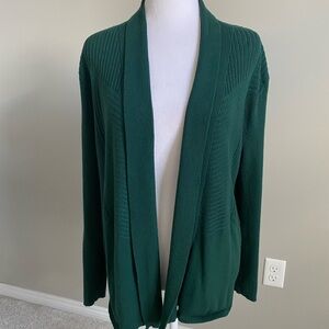 Chic Deep Green Women's Open Cardigan